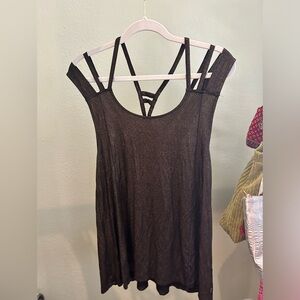 RVCA Black and Gold Workout Tank